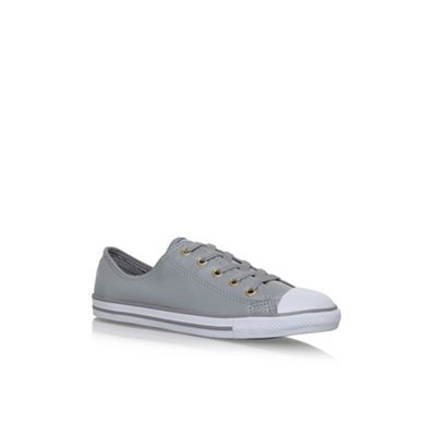 Grey ct dainty lth lw flat lace up sneakers